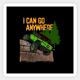 Green Jeep Flex I Can Go Anywhere Sticker